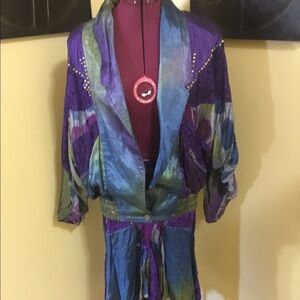 French Look satin jacket and skirt set